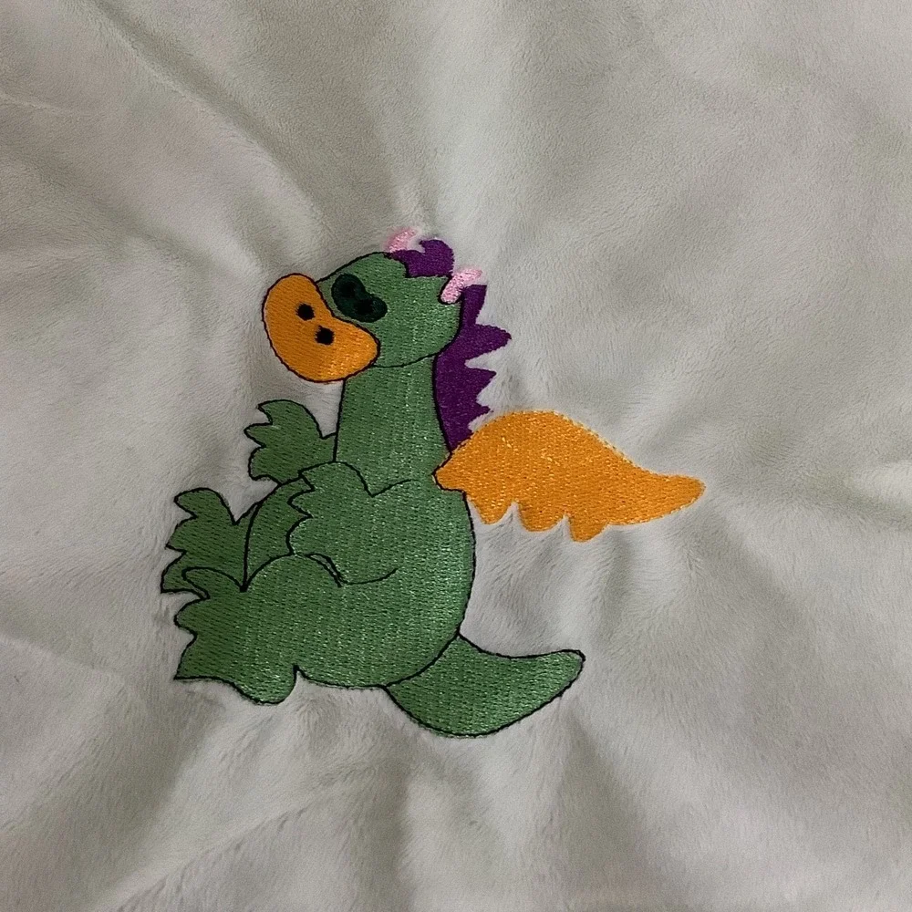 Carter's Dragon Baby Blanket Satin Trim‎ Plush Security Green Lovey Retired
